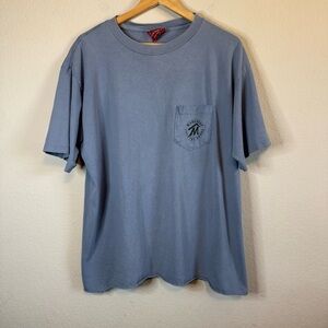 Vintage Single Stitch 90s Marlboro Unlimited Country Store Blue Pocket Tee Shirt